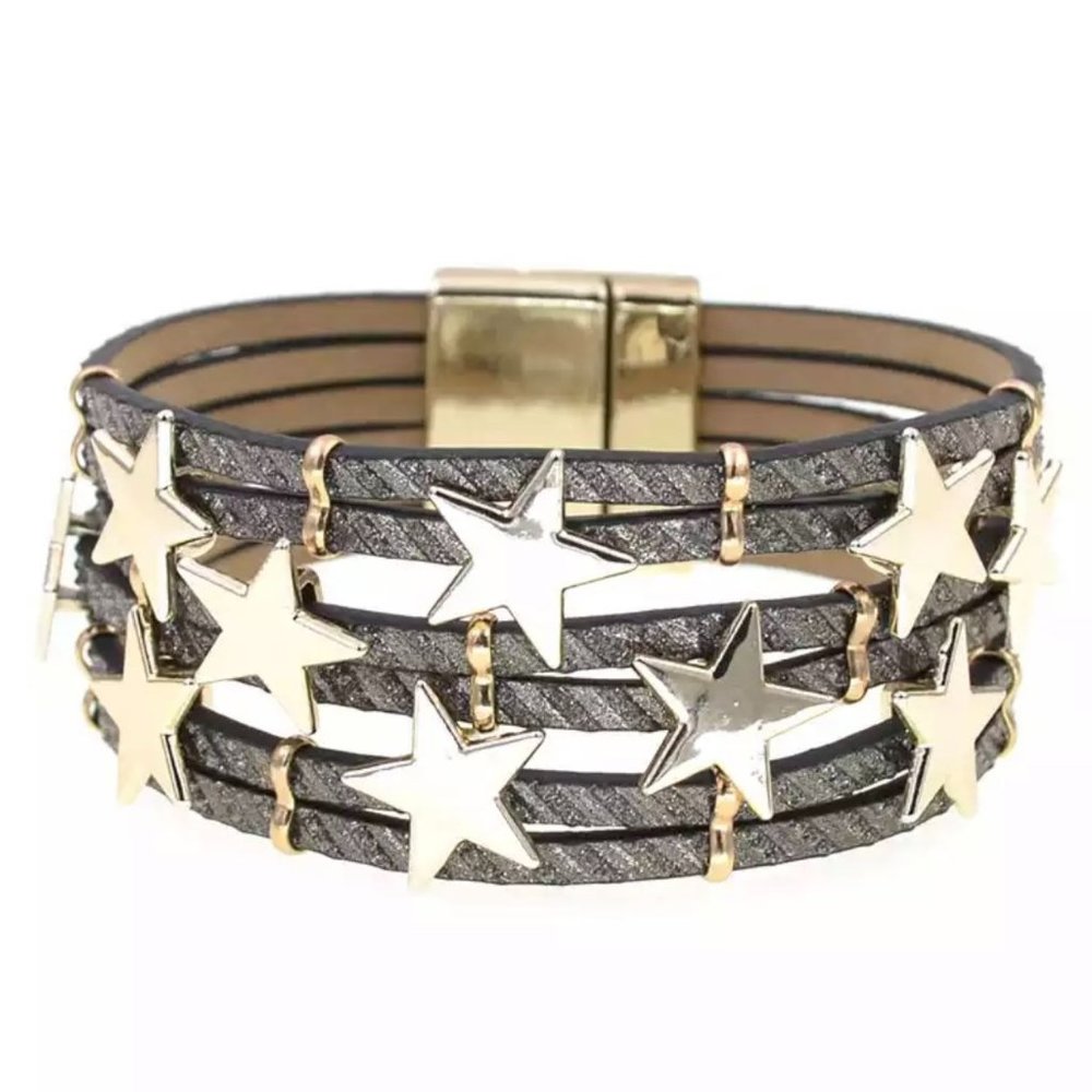 Lucky Brand Gold and Gray Star Bracelet